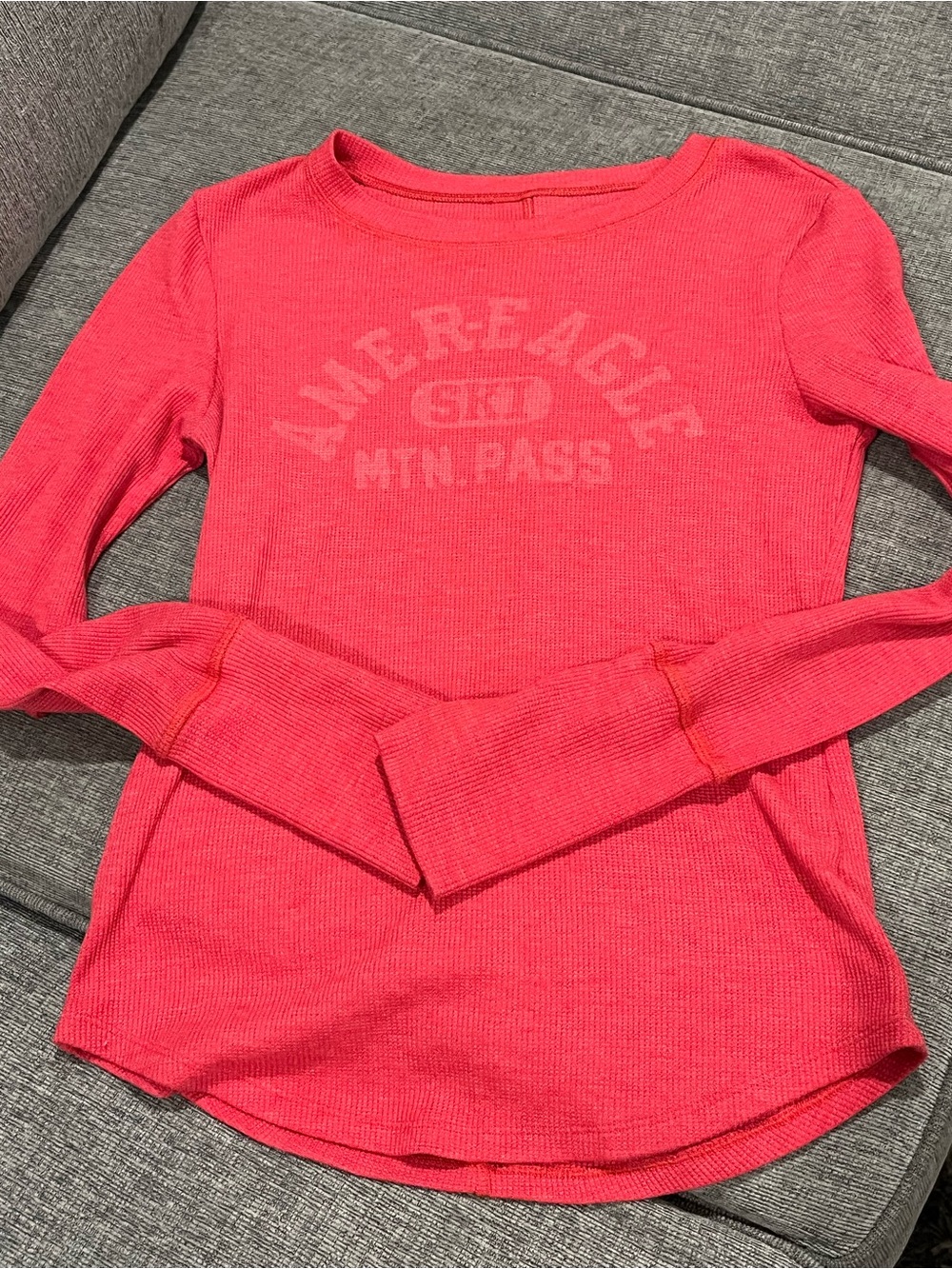 American Eagle Outfitters red Long-Sleeve Thermal Top